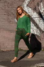 Moss Green Bamboo Slouch Top - FINAL SALE