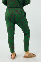 Green Print Bamboo Slouch Pants - FINAL SALE