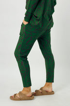 Green Print Bamboo Slouch Pants - FINAL SALE