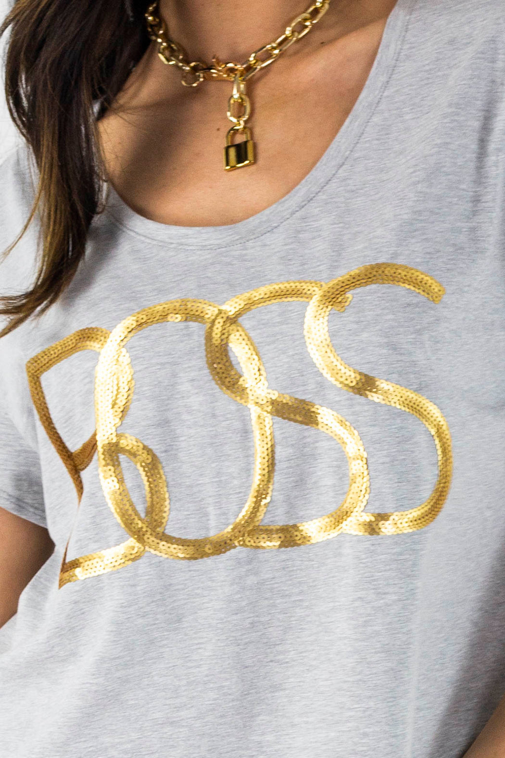 Grey Marle Boss Boyfriend T - Shirt