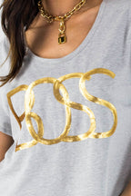 Grey Marle Boss Boyfriend T - Shirt