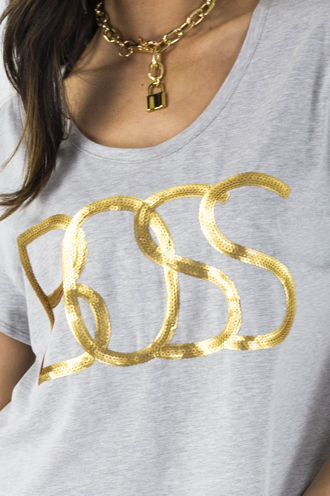 Grey Marle Boss Boyfriend T - Shirt