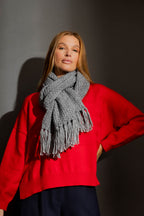 Grey Chunky Knit Scarf Grey O/S