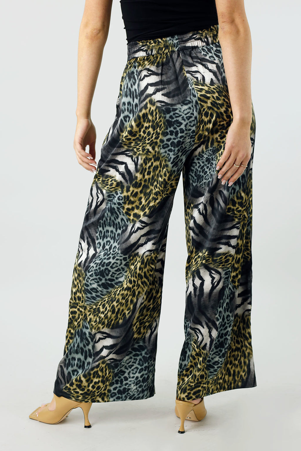 Patchwork Animal Print Silky Long Culotte - SALE