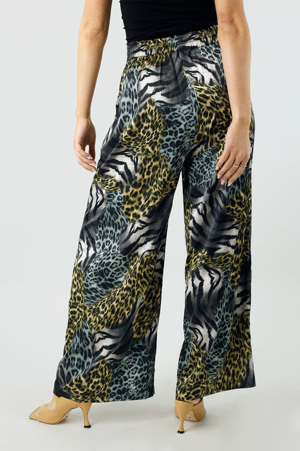 Patchwork Animal Print Silky Long Culotte - SALE