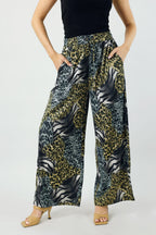 Patchwork Animal Print Silky Long Culotte - SALE