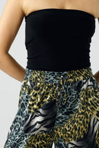 Patchwork Animal Print Silky Long Culotte - SALE