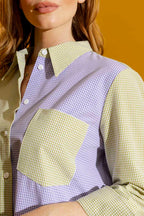 Lime/Lilac Patchwork Shirt