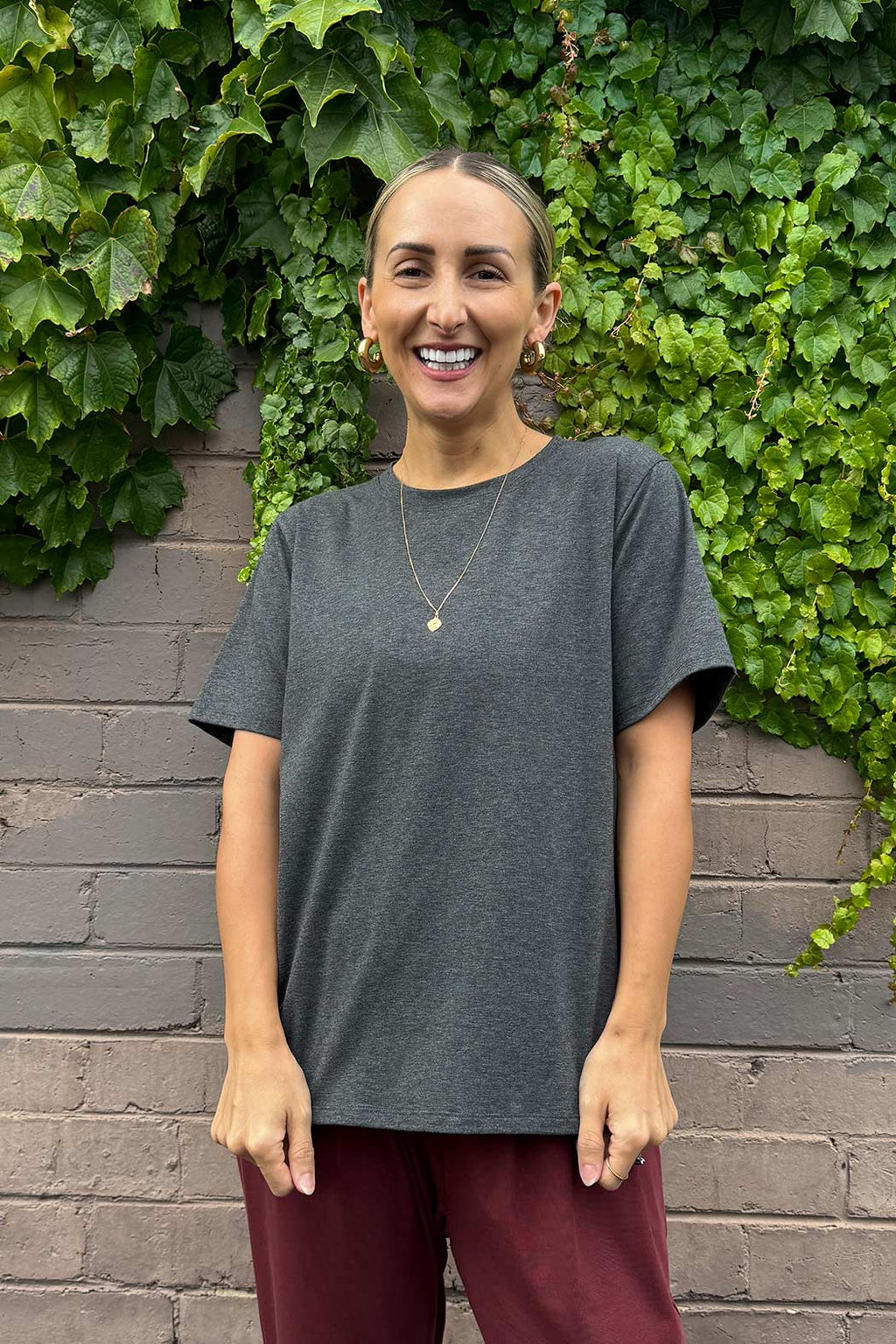 Charcoal Jersey Crew Neck T-Shirt