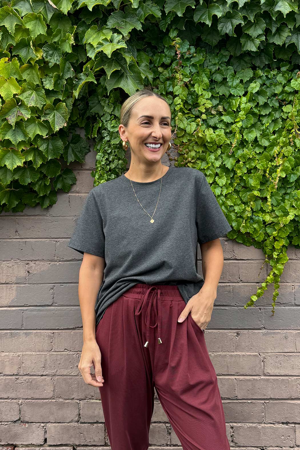 Charcoal Jersey Crew Neck T-Shirt