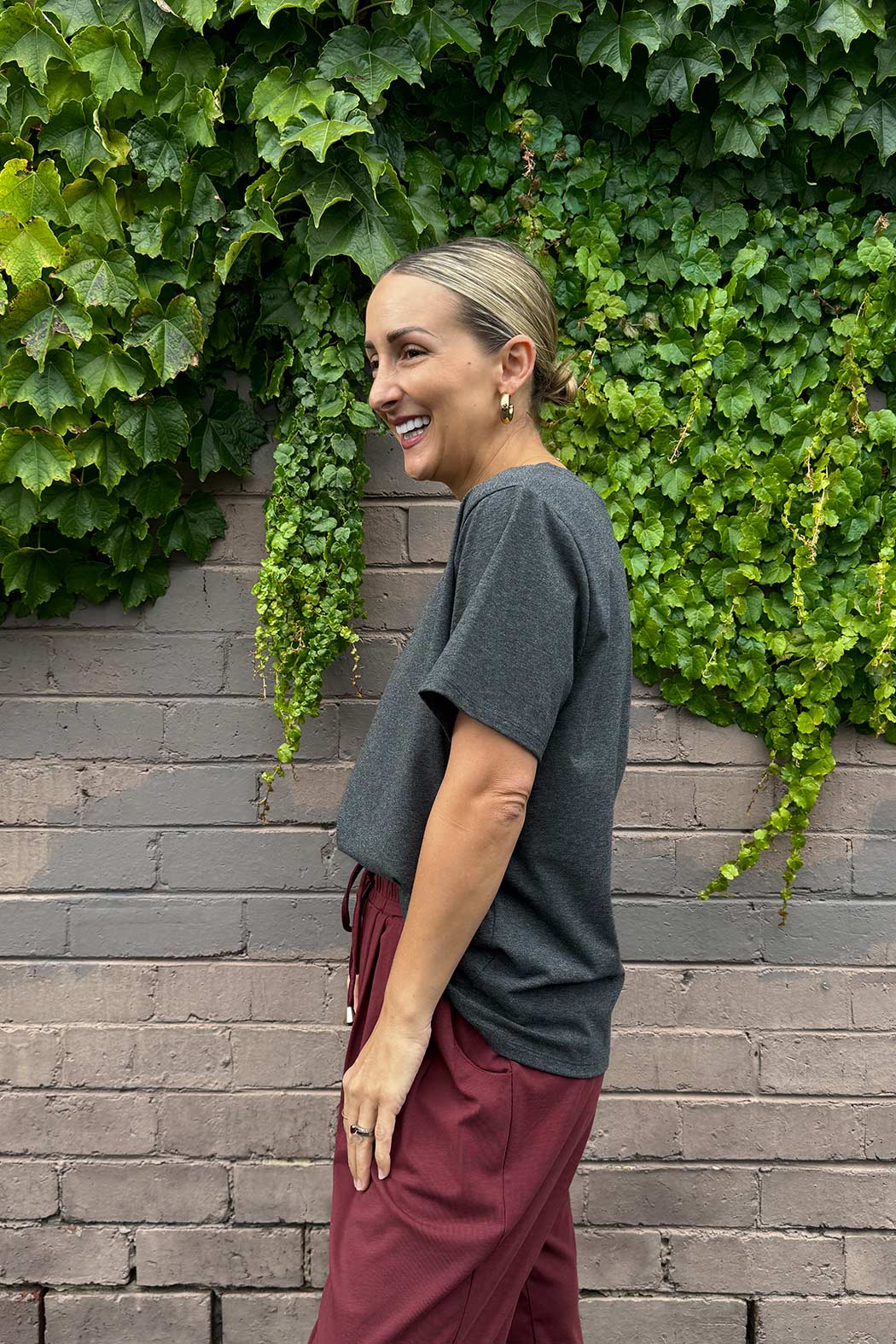 Charcoal Jersey Crew Neck T-Shirt