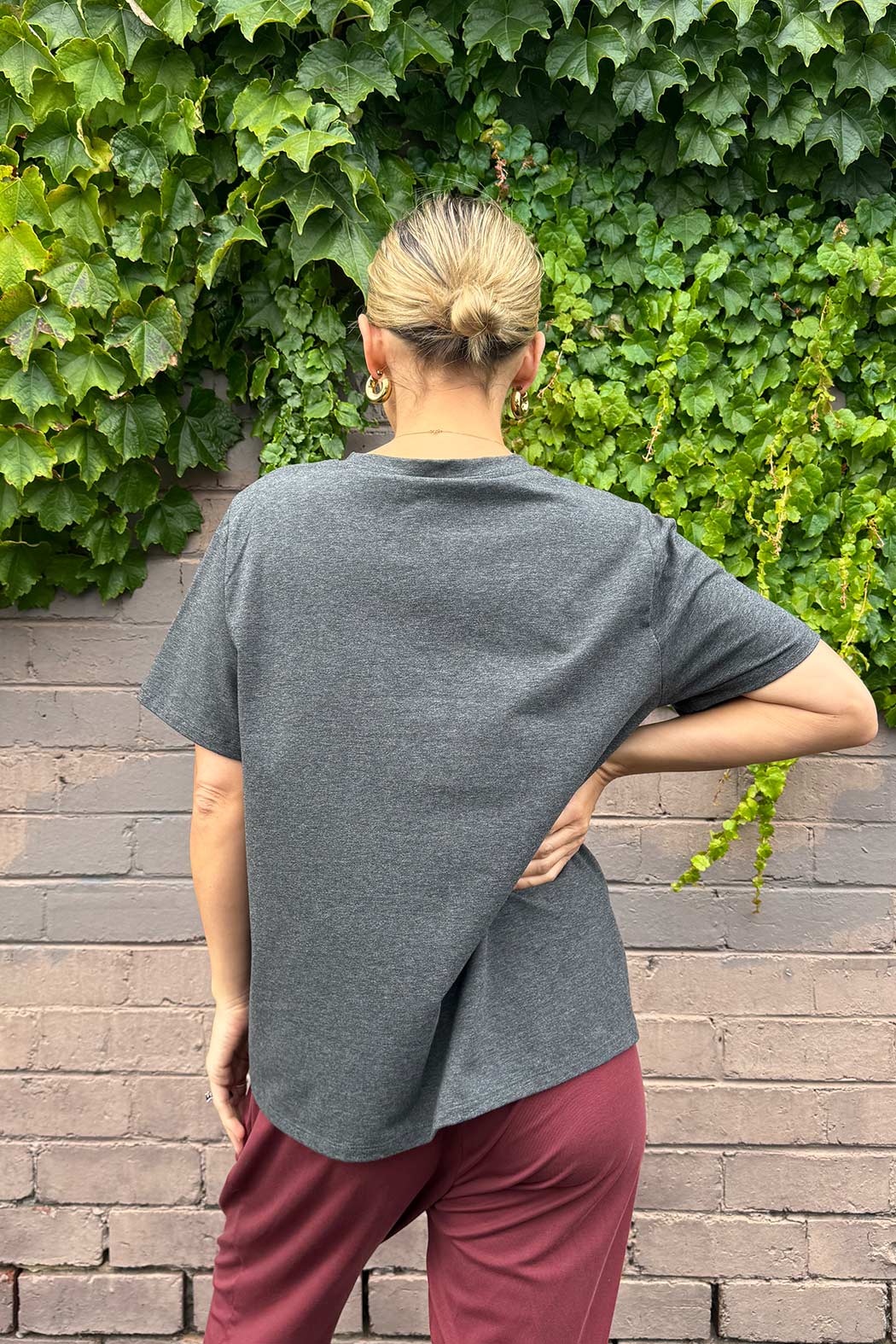 Charcoal Jersey Crew Neck T-Shirt