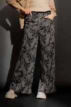 Black Paisley Jet Culotte
