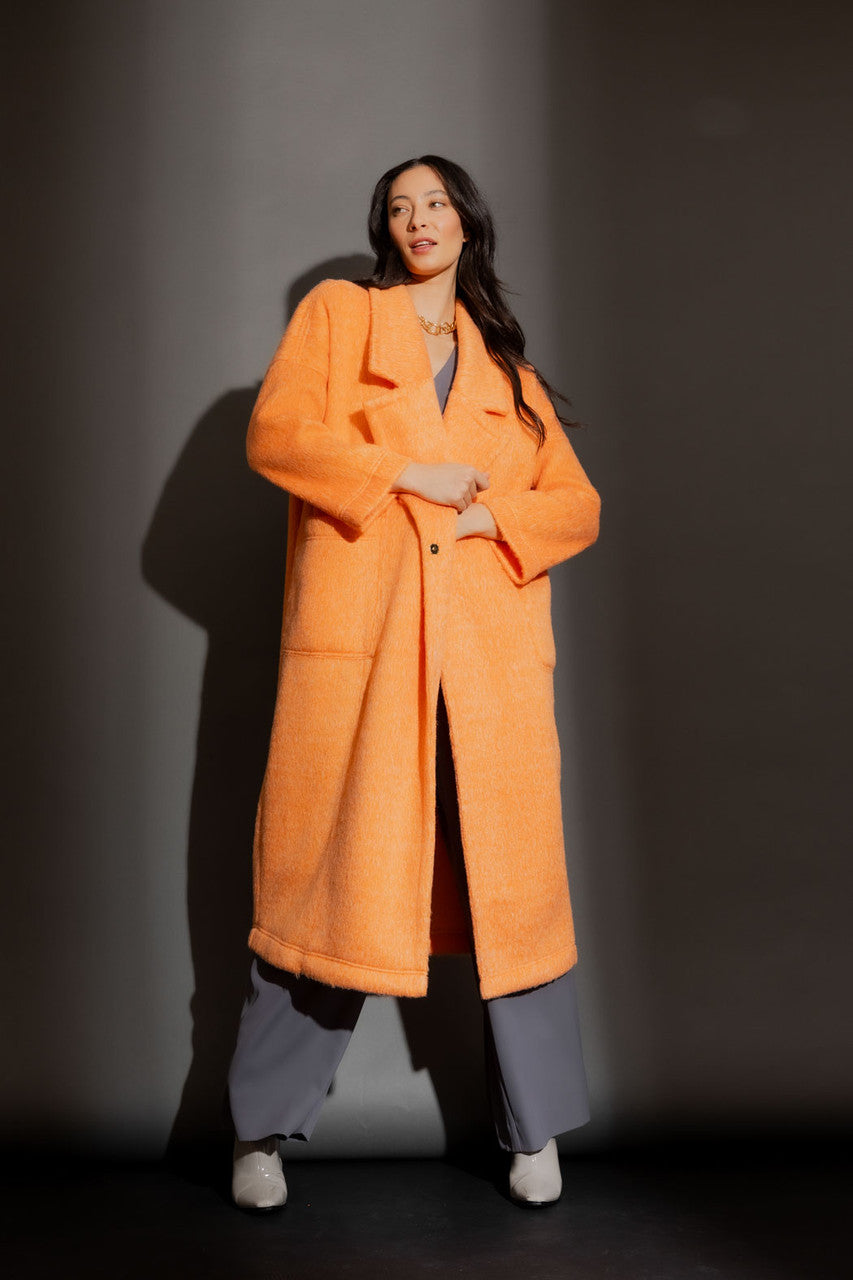 Orange Cocoon Coat