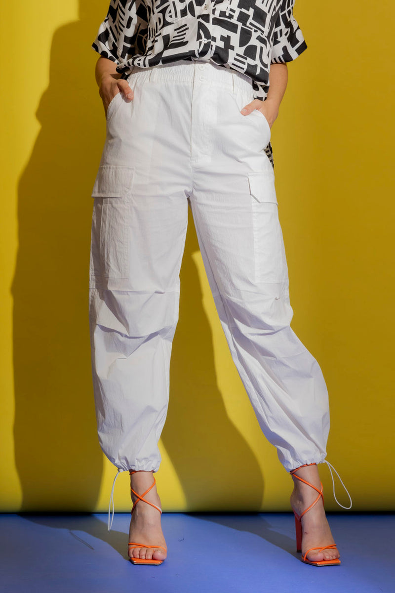 Ivory Parachute Wide Leg Pant