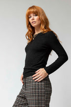 Black Lurex Basic Top