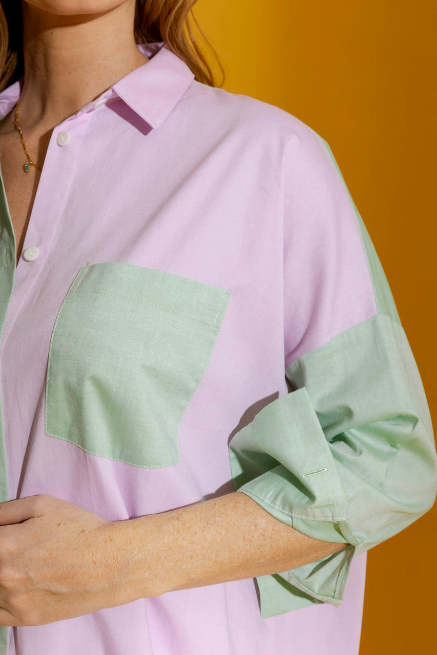 Pink/Green Two Tone Shirt