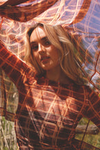 Orange Mesh Drawstring Top - SALE