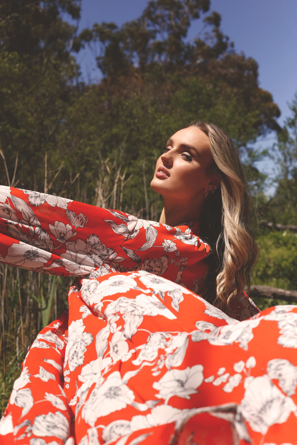 Orange Floral Nano Shirt Dress - SALE