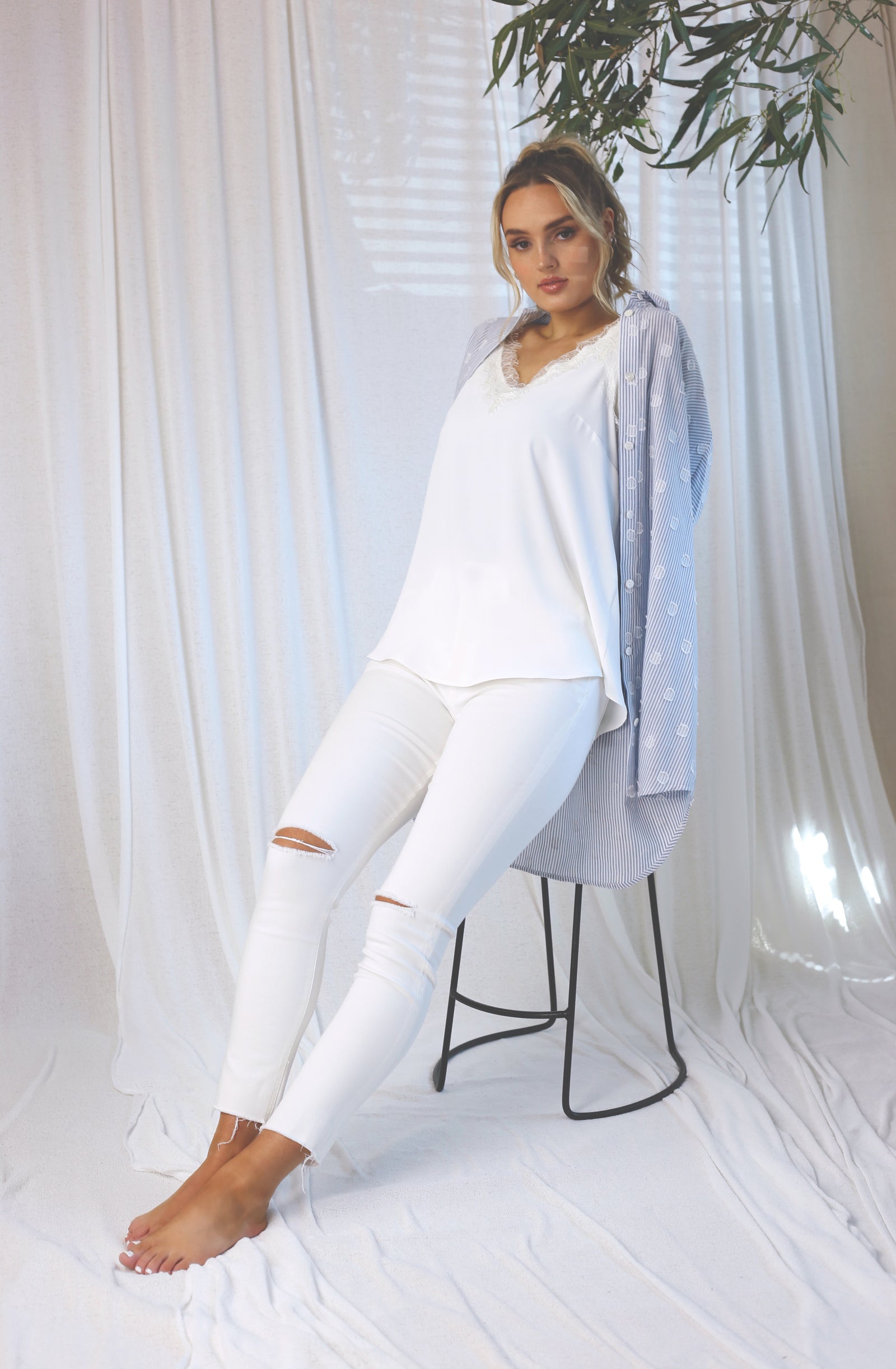 White Slice Slim Leg Jean - FINAL SALE