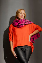 Pink Check Blanket Scarf Pink Check