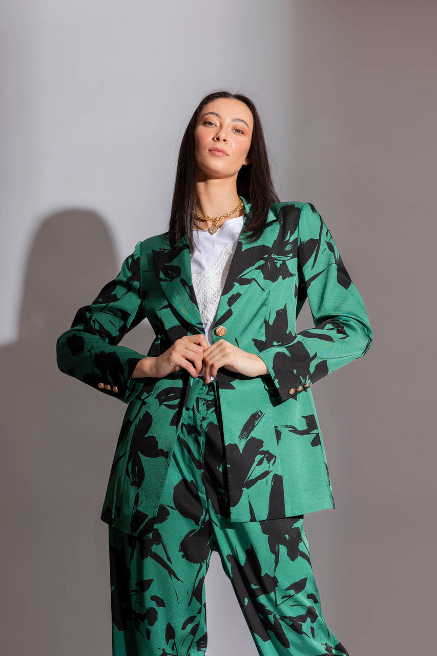 Green/black Summer Blazer