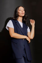 Navy Sorrento Single Breasted Vest