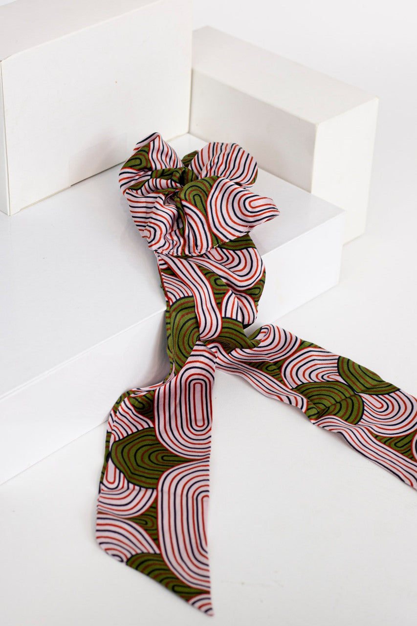 Khaki Retro Scrunchie