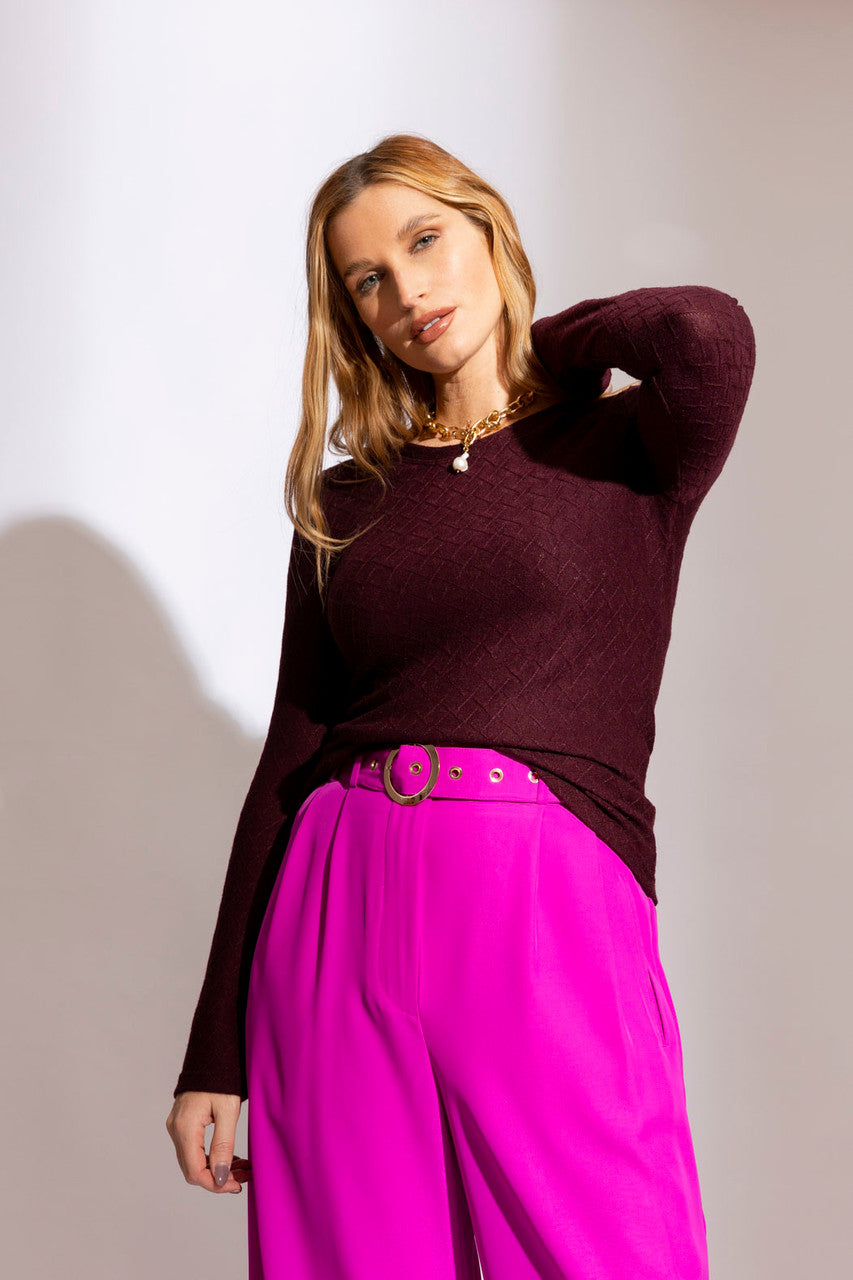 Plum Lurex Basic Top