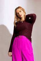 Plum Lurex Basic Top