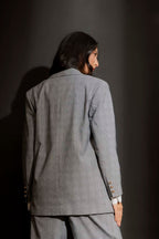 Grey Check Oversized Blazer Grey Check