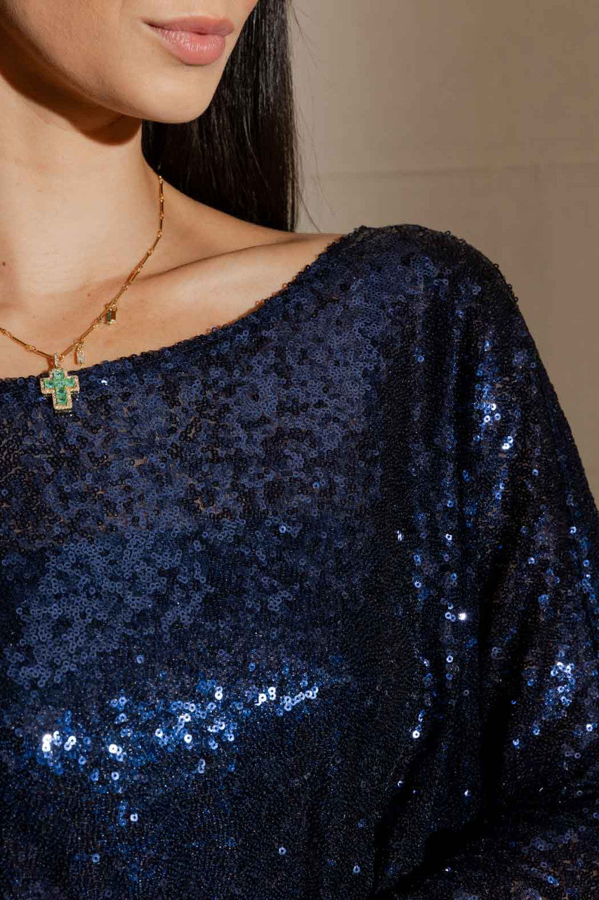 Blue Sequin Overtop