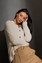 Ivory Fluffy Wonder Cardigan