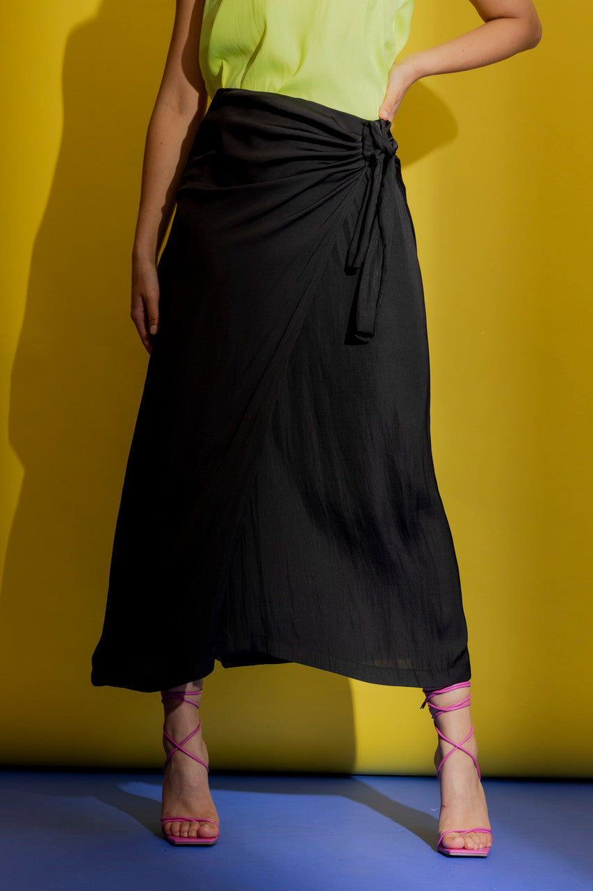 Black Knot Front Skirt
