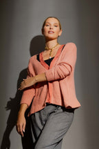 Coral Luxe Rib Cut Out Cardigan