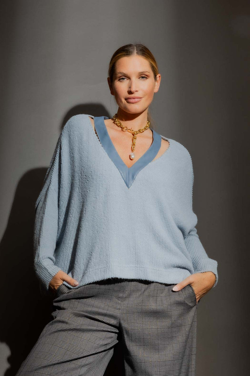 Pale Blue Luxe Rib Jumper Pale Blue