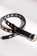 Black/Gold Ring Belt