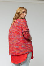 Red Speckle Fluffy Pocket Cardi
