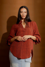 Orange/Black Stripe Femme Blogger Shirt