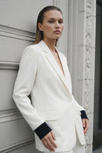 Ivory Euro Action Back Blazer