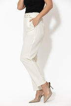 Ivory Lustra Paperbag Pant