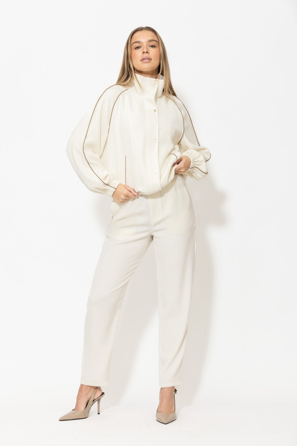 Ivory Lustra Paperbag Pant