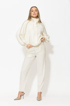 Ivory Lustra Paperbag Pant