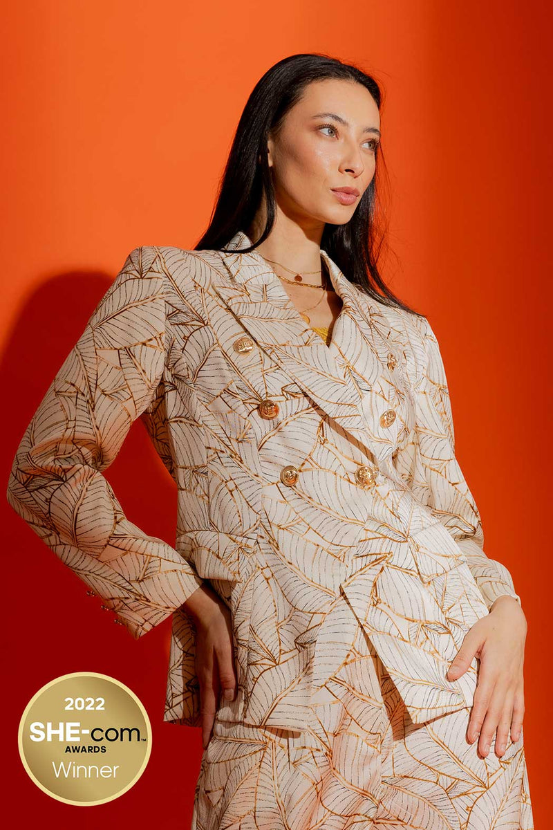 Ivory Leaf Sisca Blazer
