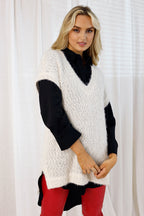 Ivory Fluffy Vest - FINAL SALE