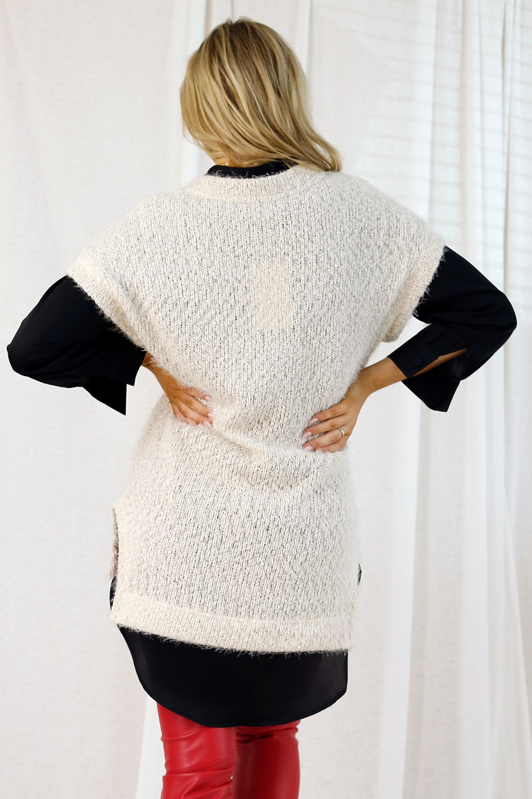 Ivory Fluffy Vest - FINAL SALE