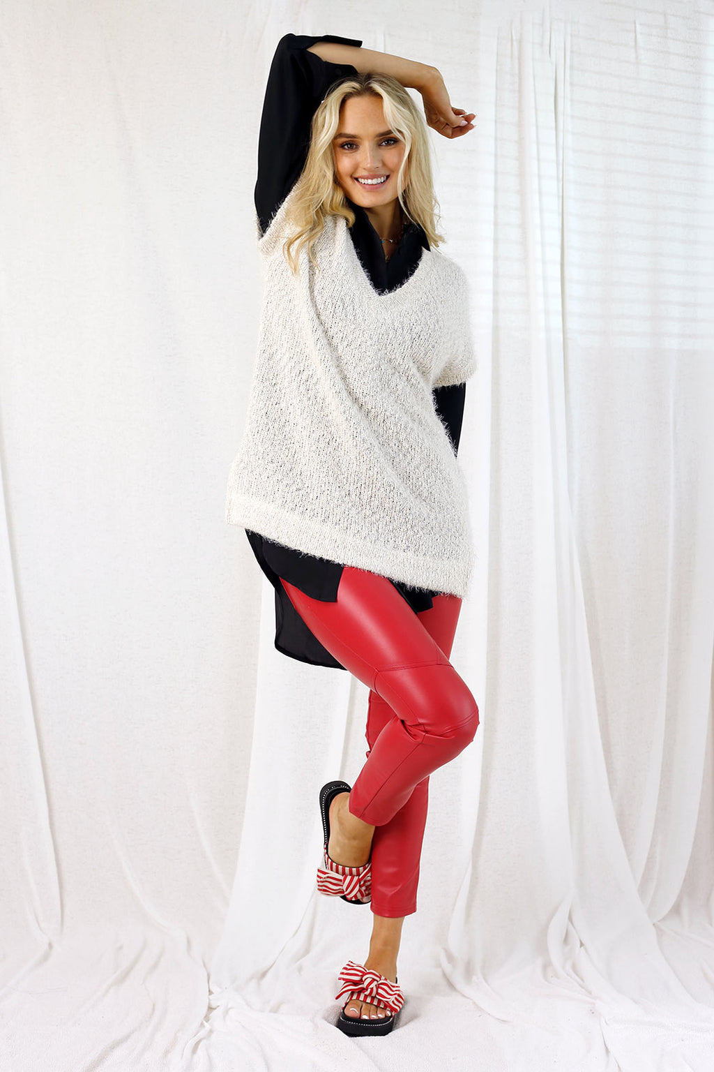 Ivory Fluffy Vest - FINAL SALE