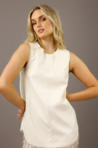 Ivory Faux Leather Matrix Cami - SALE