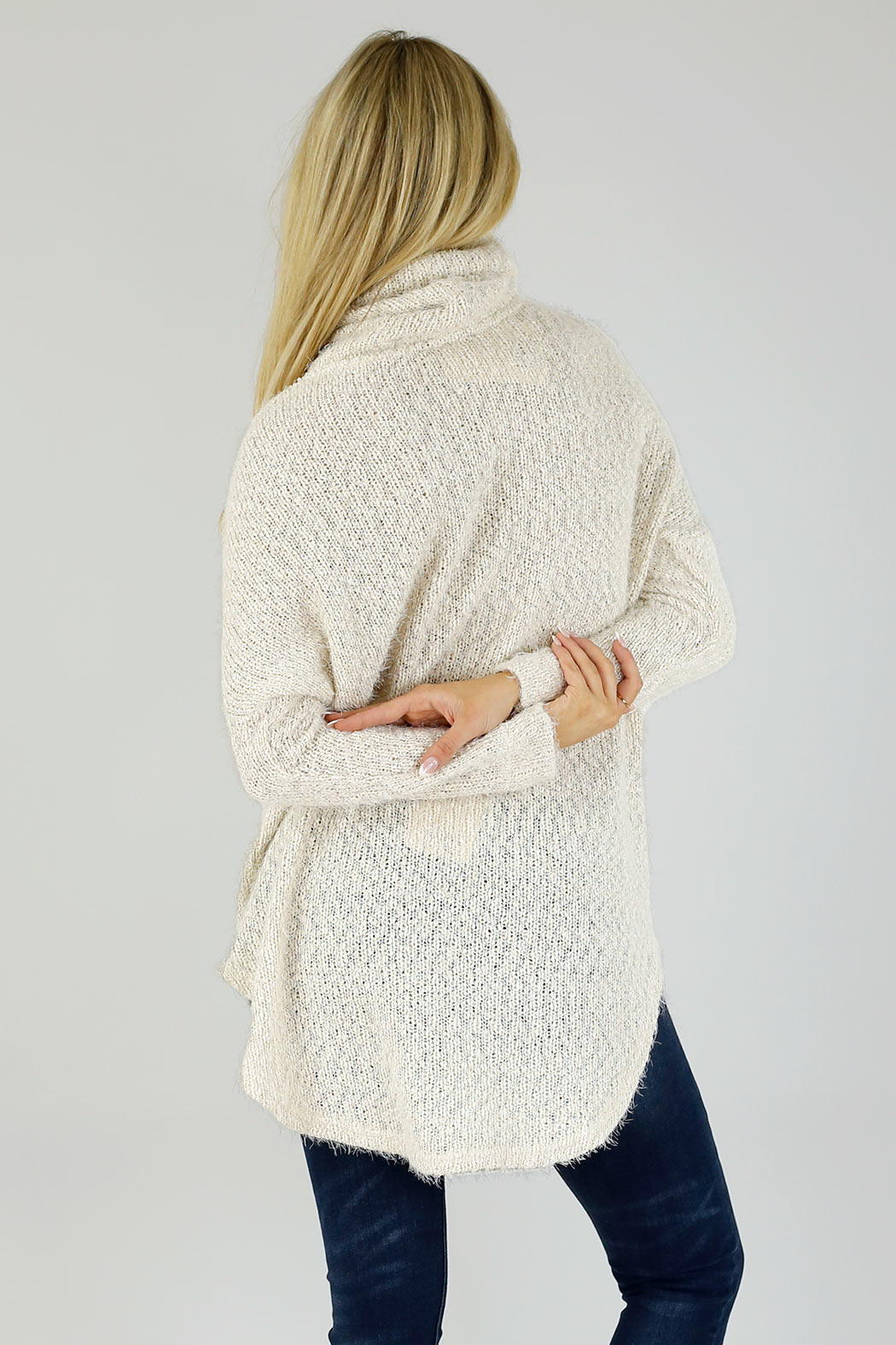 Ivory Fluffy Turtle Jumper - SALE