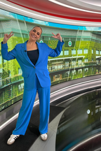 Sapphire Stripe Boyfriend Blazer